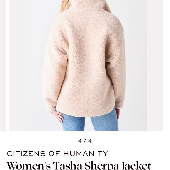 NWOT Citizens of Humanity Tan Fluffy Tasha Sherpa Jacket Coat Soft Medium M 8 10 - Picture 2 of 8